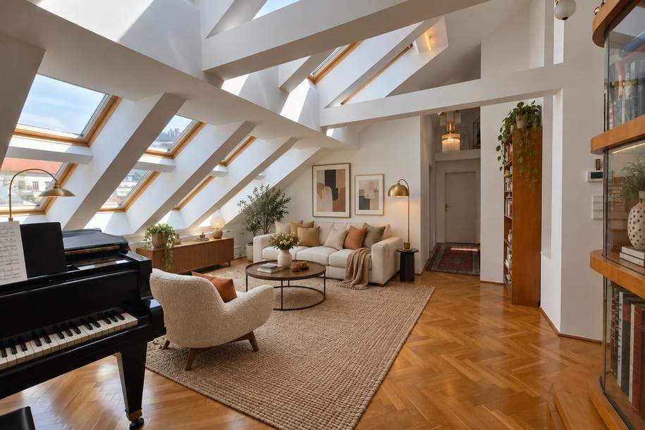 Genießen Sie die letzten Herbsttage über den Dächern Wiens | großzügige Panoramadachterrasse | FERNBLICK | Tiefgaragenstellplatz, Wohnung-kauf, 1.395.000,€, 1080 Wien 8., Josefstadt