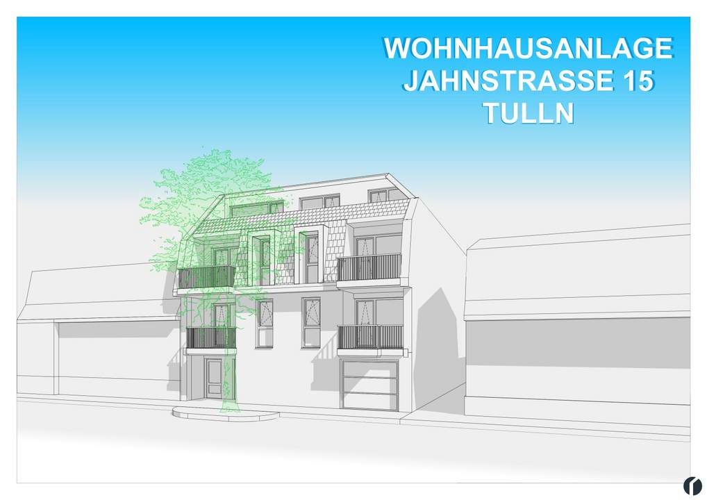 Baugrundstück mit Bebauungsstudie für 8 Wohneinheiten im Zentrum von Tulln