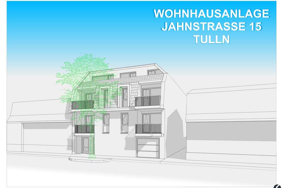 Baugrundstück mit Bebauungsstudie für 8 Wohneinheiten im Zentrum von Tulln, Grund und Boden-kauf, 399.000,€, 3430 Tulln
