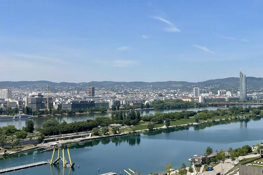 DANUBE FLATS + ERSTBEZUG + 18. Stock + FERNSICHT + 22m² BALKON!, Wohnung-miete, 1.980,00,€, 1220 Wien 22., Donaustadt
