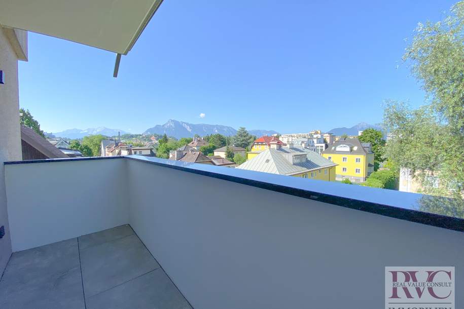 Hochwertig sanierte, sehr ruhige 2-Zimmer-Wohnung mit Balkon, Weitblick & Tiefgarage in Salzachnähe, Wohnung-miete, 1.650,00,€, 5020 Salzburg(Stadt)