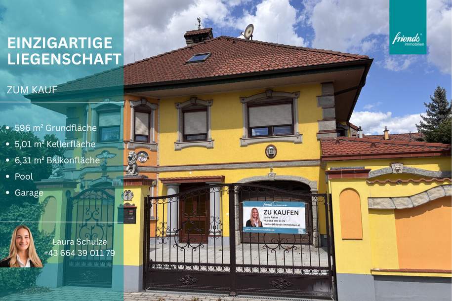 Einzigartige Liegenschaft mit Garage und Pool!, Haus-kauf, 590.000,€, 2525 Baden