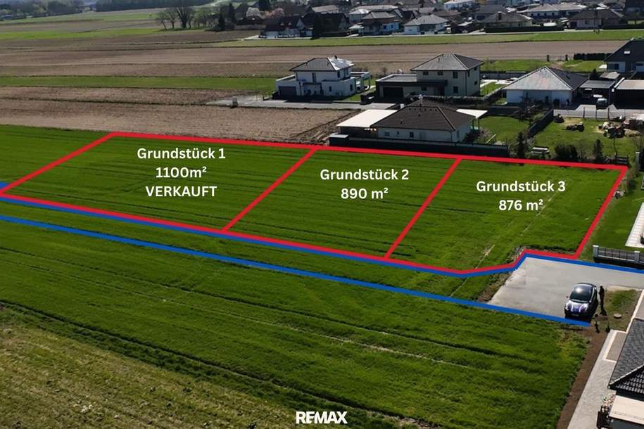 Grundstück Nr 2 mit 890 m² in Top-Lage - Gralla bei Leibnitz zu verkaufen, Grund und Boden-kauf, 159.900,€, 8431 Leibnitz