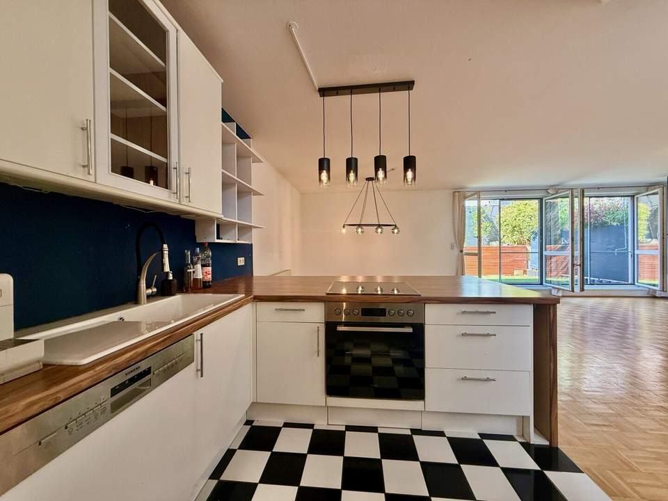 Maisonette I ca. 99m² Garten I ca. 56m² große Wohnküche I hauseigene Tiefgarage I Lage in einer ruhigen Einbahnstraße