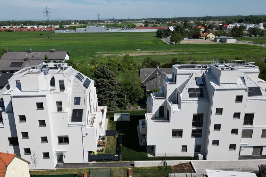 Licht. Luft. Neubau. Terrasse. Zuhause.! Die perfekte Anlage - Beste Vermietbarkeit! Klimaaktiv Bronze! Ideale Kleinwohnung + Ruhige Seitengasse + Luftwärmepumpe und Solaranlage + Garage!, Wohnung-kauf, 256.036,€, 1220 Wien 22., Donaustadt