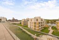 Meisterstück moderner Architektur: Penthouse mit 230m2 Terrasse &amp; Wasserblick