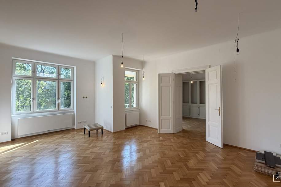 Großzügiger Altbau-Erstbezug im Pratercottage – Ruhelage, Grünblick &amp; Wohnküche mit Loggia | ZELLMANN IMMOBILIEN, Wohnung-miete, 2.650,00,€, 1020 Wien 2., Leopoldstadt