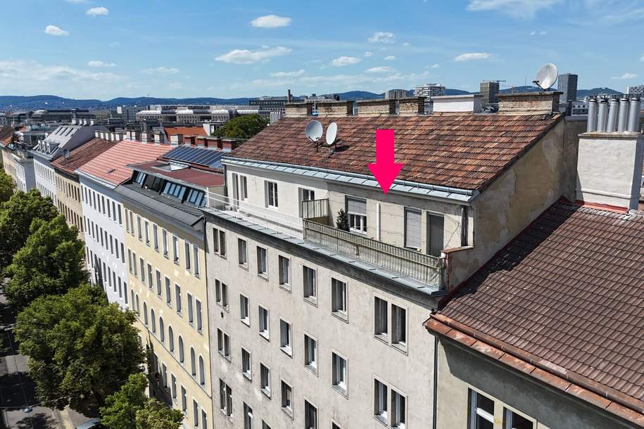Langfristig vermietete Dachterrassenwohnung beim Prater – solide Anlage für private Vermieter, Wohnung-kauf, 200.000,€, 1020 Wien 2., Leopoldstadt