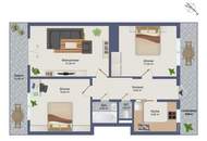 Sonnig. Saniert. Sensationell – 3 Zimmer mit Traumbalkon in Bestlage