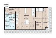 Geförderte Dachgeschosswohnung im 2. Stock mit 62 m²