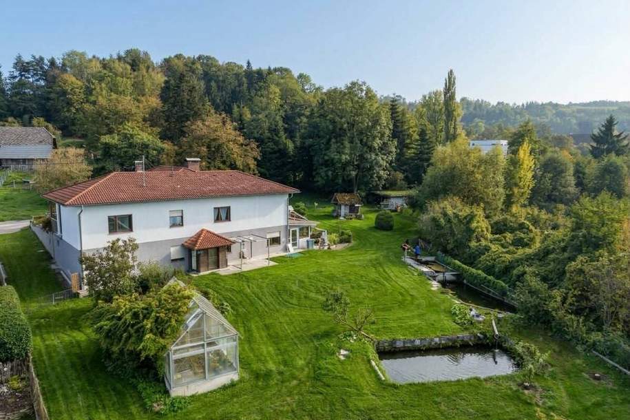 Landhaus in Scharten mit großem Garten, Fischteichanlage &amp; eigenem Wald, Haus-kauf, 479.000,€, 4612 Eferding