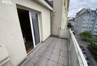 2 Zimmer und ca. 8 m² Terrasse