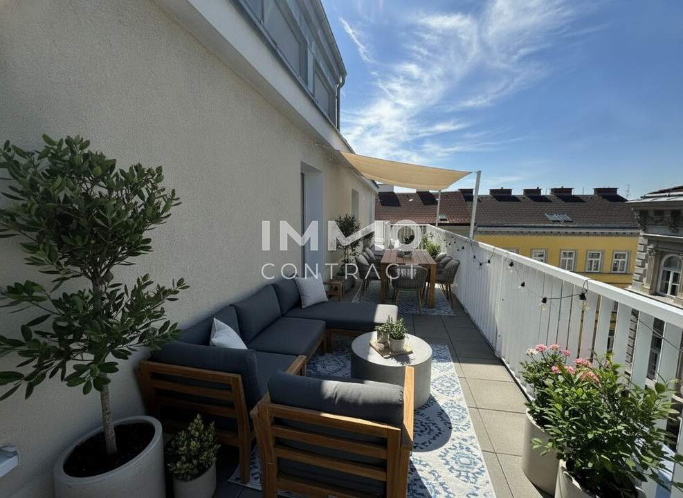 Traumhafte 3-Zimmer-Wohnung mit großer Dachterrasse in U6-Nähe