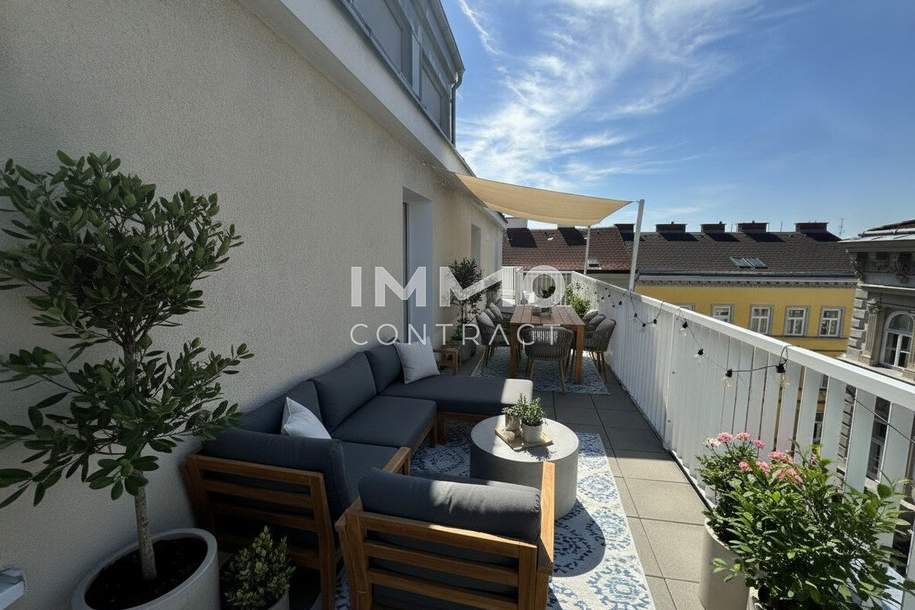 Traumhafte 3-Zimmer-Wohnung mit großer Dachterrasse in U6-Nähe, Wohnung-miete, 1.499,00,€, 1180 Wien 17., Hernals