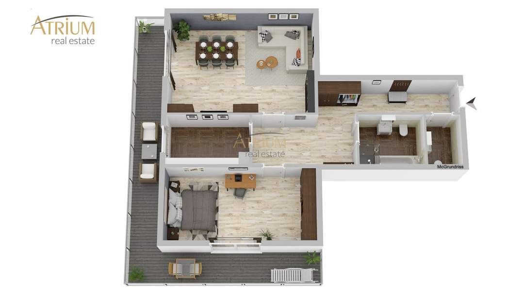 Lichtdurchflutete 2-Zimmer-Dachgeschosswohnung mit 40 m² Terrasse in ruhiger Lage