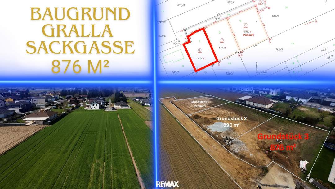 Baugrundstück Nr. 3 in Gralla! 876 m² in Top-Lage, Erschließung bereits im Gange!