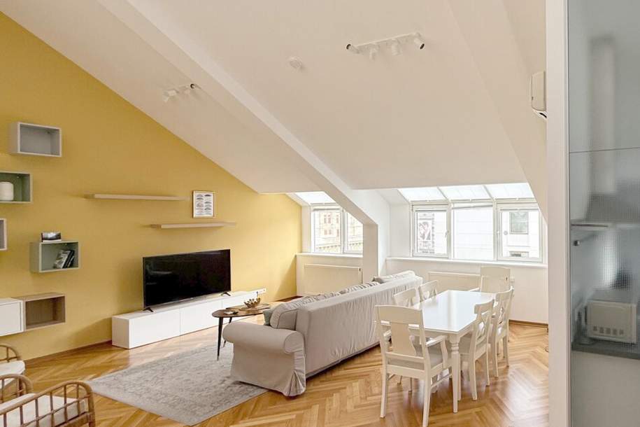 GENERALSANIERT - ERSTBEZUG und INNENSTADTLAGE - Einzigartige 3-Zimmerwohnung mit Dachterrasse bei der Wiener Oper! (Mietbeginn 01.07.2026), Wohnung-miete, 3.495,00,€, 1010 Wien 1., Innere Stadt