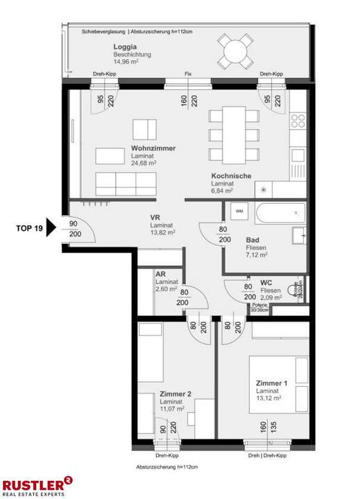 3-Zimmerwohnung mit GERÄUMIGER Loggia | Nähe Hauptbahnhof