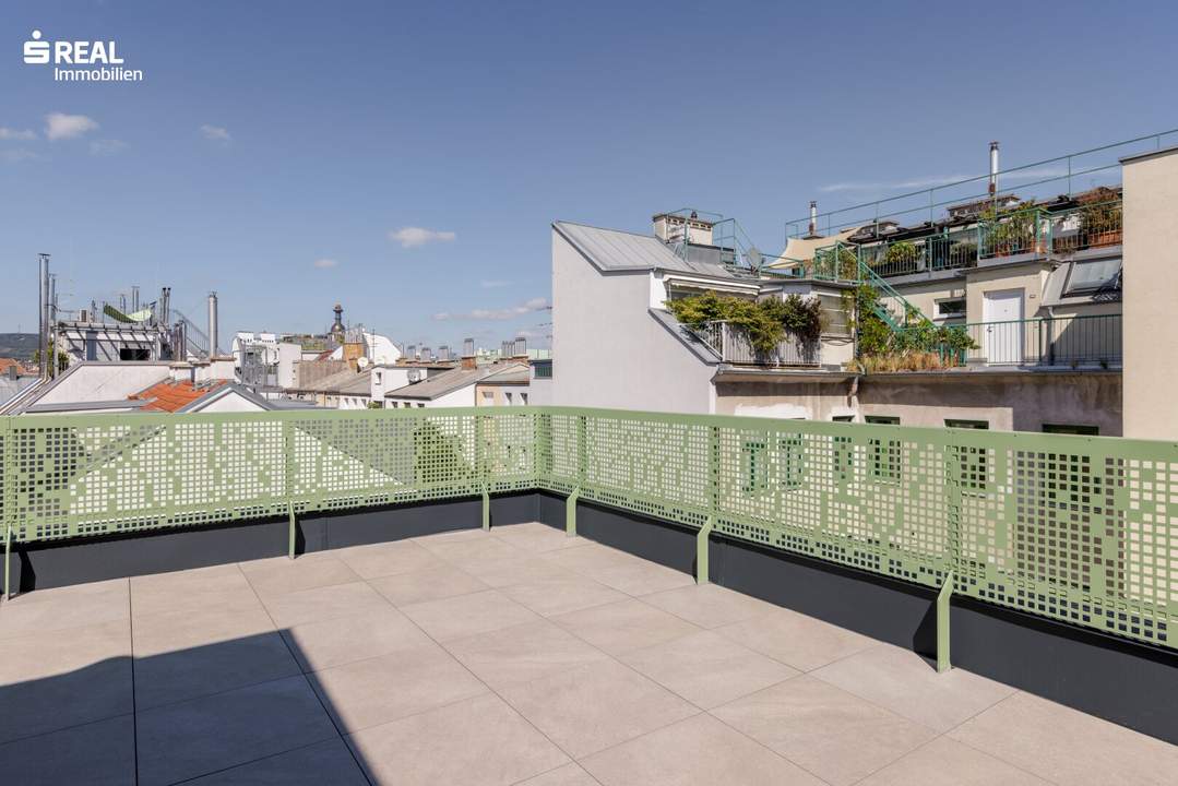UNBEFRISTET! Erstklassiges Penthouse mit Palais-Blick und 50 m² Terrasse beim Liechtensteinpark - MIETZINSVORAUSZAHLUNG!