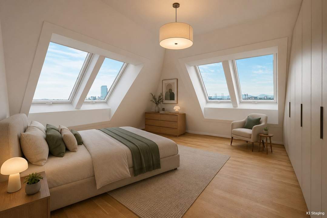 HOCH HINAUS >> großzügig Wohnen im 2. Dachgeschoss >> Dachterrasse mit Wien-Blick