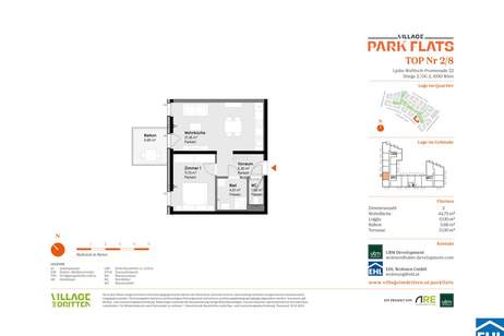 Nachhaltige Investition in eine aufstrebende Umgebung: Die PARK FLATS, Wohnung-kauf, 180.000,€, 1030 Wien 3., Landstraße