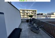 WELS: Klimatisierte 2-Zimmer Neubauwohnung mit imposanter Loggia und Terrasse im begehrten VKB Park Mercurius!