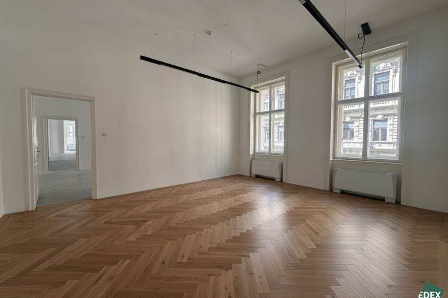 Erstbezug nach Sanierung – Repräsentatives Altbau-Büro nahe Rathaus mit Terrasse, Gewerbeobjekt-miete, 6.705,16,€, 1010 Wien 1., Innere Stadt