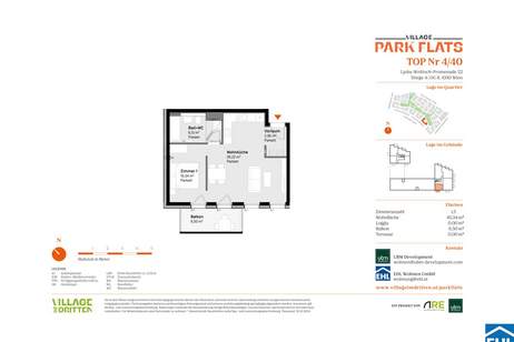 Zukunftssicher investieren in Wiens begehrtem Stadtteil – PARK FLATS, Wohnung-kauf, 362.000,€, 1030 Wien 3., Landstraße