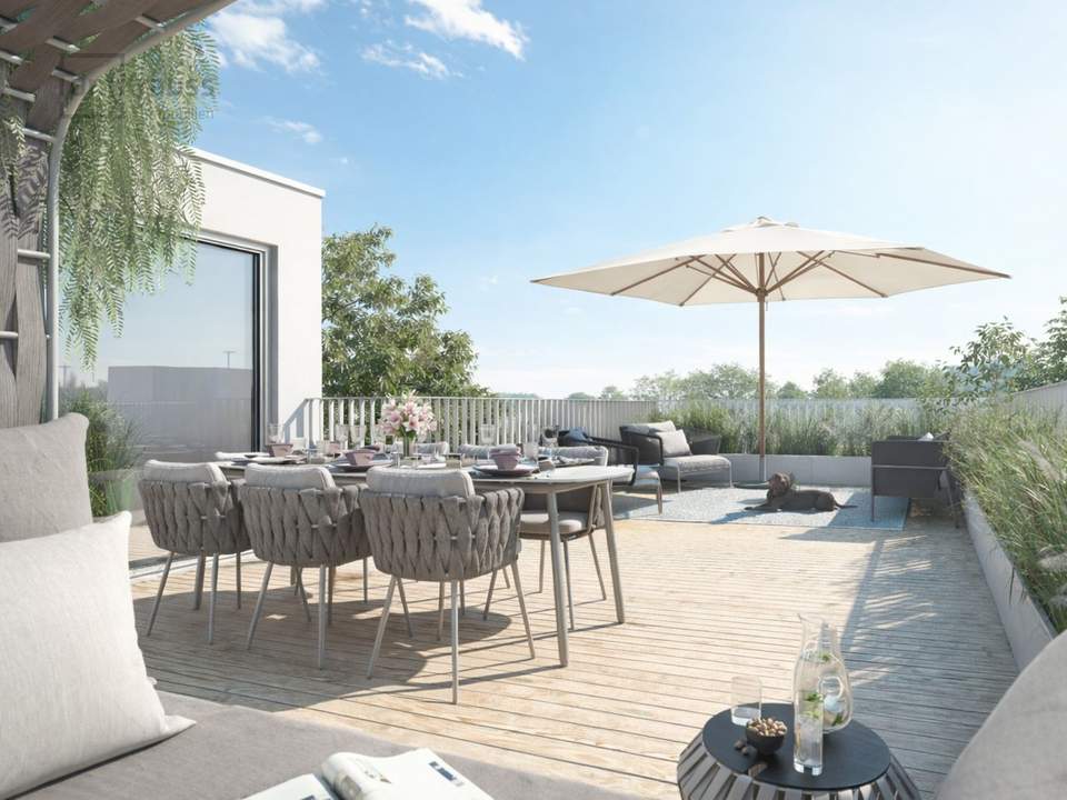 PREMIUM-WOHNGEFÜHL - DACHTERRASSENWOHUNG MIT FREIRAUM UND SONNE
