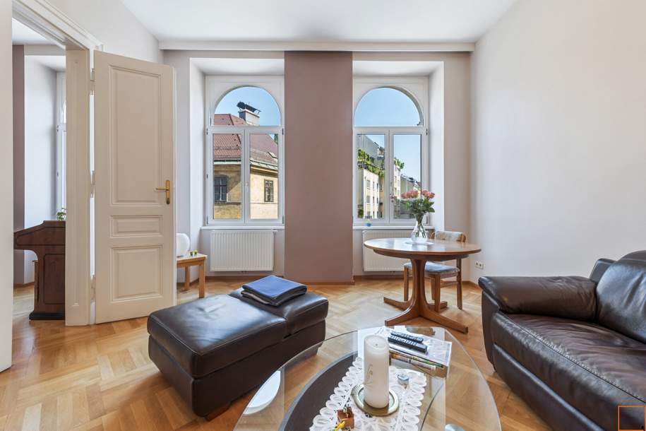 In Bestlage nahe Karmelitermarkt: Zentral begehbare Maisonette-Altbauwohnung in sehr gepflegtem Zustand und freiem Ausblick, Wohnung-kauf, 950.000,€, 1020 Wien 2., Leopoldstadt