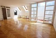 ZELINKAGASSE, DACHGESCHOSS, klimatisierte 157 m2 Maisonette mit 18 m2 Terrasse, 4 Zimmer, Küche, Wintergarten, 2 Bäder, Börse-Nähe