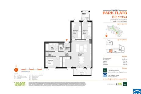 Attraktives Investment im 3. Bezirk: PARK FLATS für Anleger, Wohnung-kauf, 688.000,€, 1030 Wien 3., Landstraße