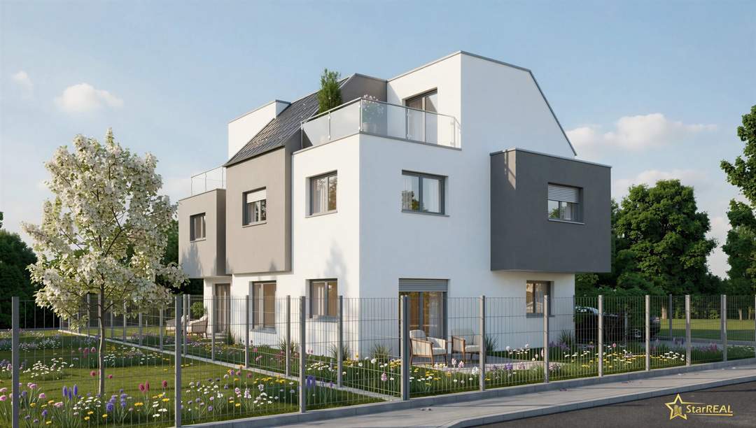 ZWISCHEN MARCHEFELDKANAL UND KH FLORIDSDORF! 198 m² NFL. PREMIUM DOPPELHAUS MIT KELLER UND 150 m² GARTEN. PROVISIONSFREI für den Käufer.