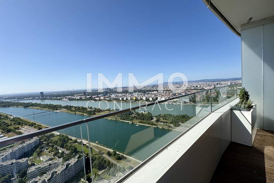 Dem Himmel so nah: Elegant möbliertes Studio im 42. Stock mit Cityblick (Pool, Gym, Spa, Lounges), Wohnung-miete, 1.749,86,€, 1220 Wien 22., Donaustadt