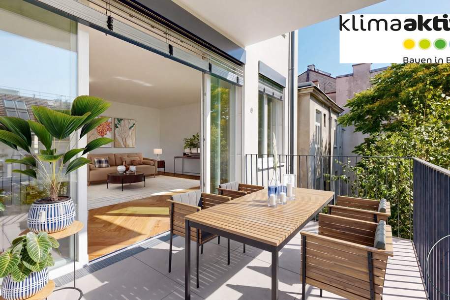 klimaaktiv-zertifizierte Altbau-Residenz mit erstklassiger Anbindung: Exklusive Erstbezugswohnung mit Fischgrätparkett & Deckenkühlung, Wohnung-kauf, 885.000,€, 1150 Wien 15., Rudolfsheim-Fünfhaus
