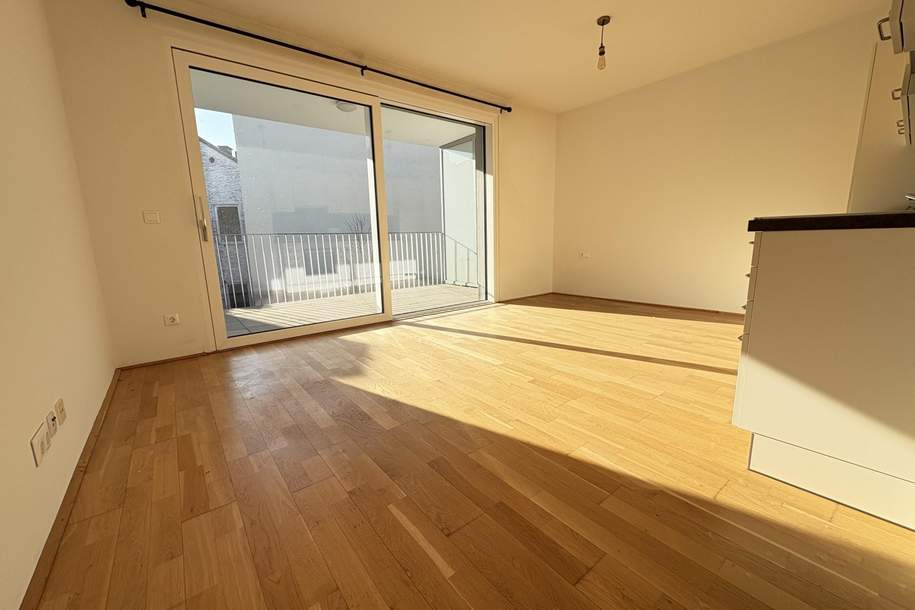 Traumhafte 1 Zimmerwohnung nahe der Donau mit wunderbarer Loggia ausgerichtet in den Innenhof, Wohnung-miete, 671,60,€, 4040 Linz(Stadt)