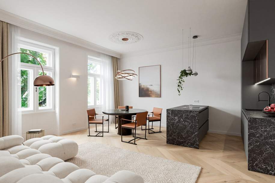 Elegante 4-Zimmer Wohnung mit Balkon und Grünblick, Erstbezug!, Wohnung-kauf, 1.195.000,€, 1040 Wien 4., Wieden