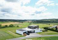 Architektenhaus in sonniger Ruhelage mit Spiral-Weinkeller, Infinity Pool, Burgblick und ca. 1 ha Eigengrund