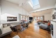 Lichtdurchflutete Dachwohnung mit Terrasse und privatem Garten