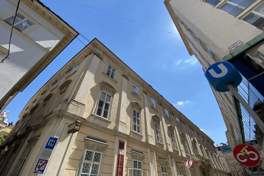 BESTLAGE mit FLAIR + U3 Herrengasse + 6 Zimmer + BÜRO nächst KOHLMARKT!, Gewerbeobjekt-miete, 4.121,65,€, 1010 Wien 1., Innere Stadt