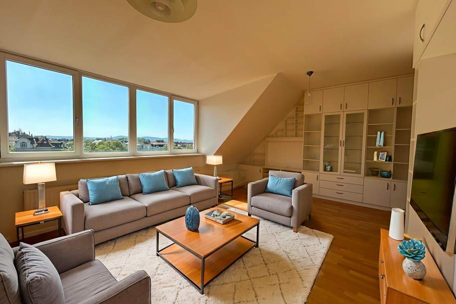 1040! Sonniges, sehr schönes 4-Zimmer DG mit Terrasse und Traumblick! UNBEFRISTET!, Wohnung-miete, 2.673,78,€, 1040 Wien 4., Wieden