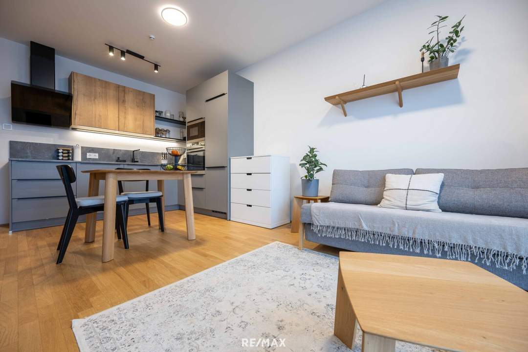 2-Zimmer-Wohnung im VIENNA TWENTYTWO bei U1 Kagran | Rooftop-Pool, Sauna &amp; Gym im Haus