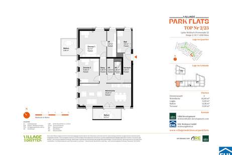 Zukunftssicher investieren in Wiens begehrtem Stadtteil – PARK FLATS, Wohnung-kauf, 635.000,€, 1030 Wien 3., Landstraße