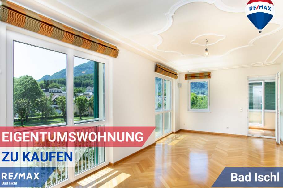 Exklusives Wohnen im Herzen von Bad Ischl – Wunderschöne Eigentumswohnung am Traunfluss mit zwei Loggien, Atelier & Stellplatz im ebenerdigen Parkhaus, Wohnung-kauf, 950.000,€, 4820 Gmunden