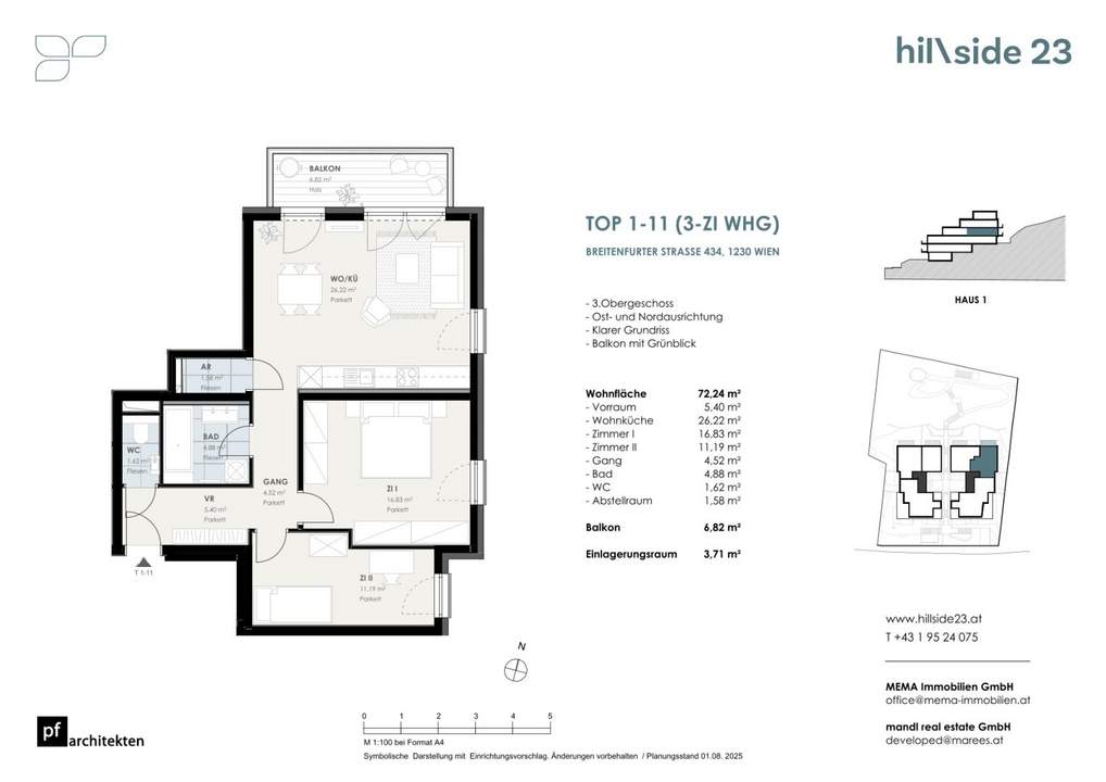 Erstklassige 3-Zimmer-Dachgeschosswohnung mit Balkon zu verkaufen!