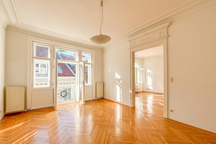 Nähe Stephansplatz: 3 Zimmer Altbaumiete mit französischem Balkon, Wohnung-miete, 2.498,00,€, 1010 Wien 1., Innere Stadt