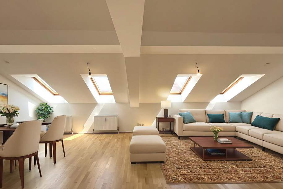 1060! Helles 1 Zimmer DG-Loft mit neuer Küche Nähe Naschmarkt!, Wohnung-miete, 1.053,19,€, 1060 Wien 6., Mariahilf