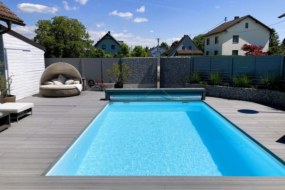 MODERNES TRAUMHAUS mit POOL &amp; WELLNESSBEREICH / ZENTRUMSNAHE RUHIGE SIEDLUNGSLAGE / SACKGASSE, Haus-kauf, 748.000,€, 4614 Wels-Land