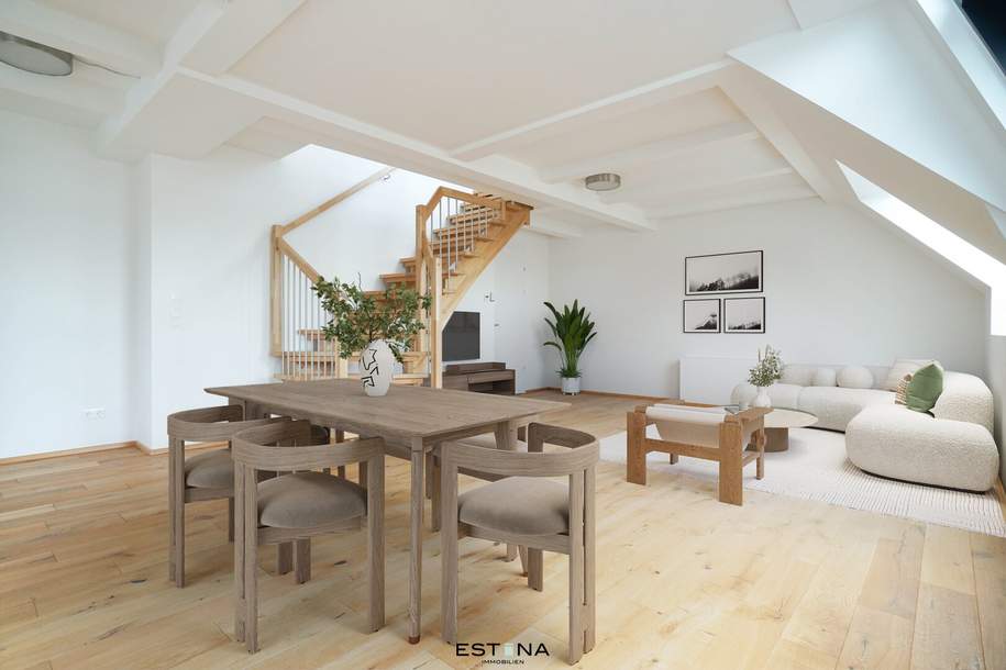 Offen gestaltete Dachgeschoss-Maisonette mit Wintergarten und Terrasse | Erstbezug, Wohnung-kauf, 689.000,€, 1100 Wien 10., Favoriten
