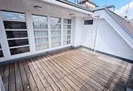 TOPLAGE, BÖRSE-NÄHE, klimatisierte 157 m2 Maisonette mit 18 m2 Terrasse, 4 Zimmer, Küche, Wintergarten, 2 Bäder, Zelinkagasse